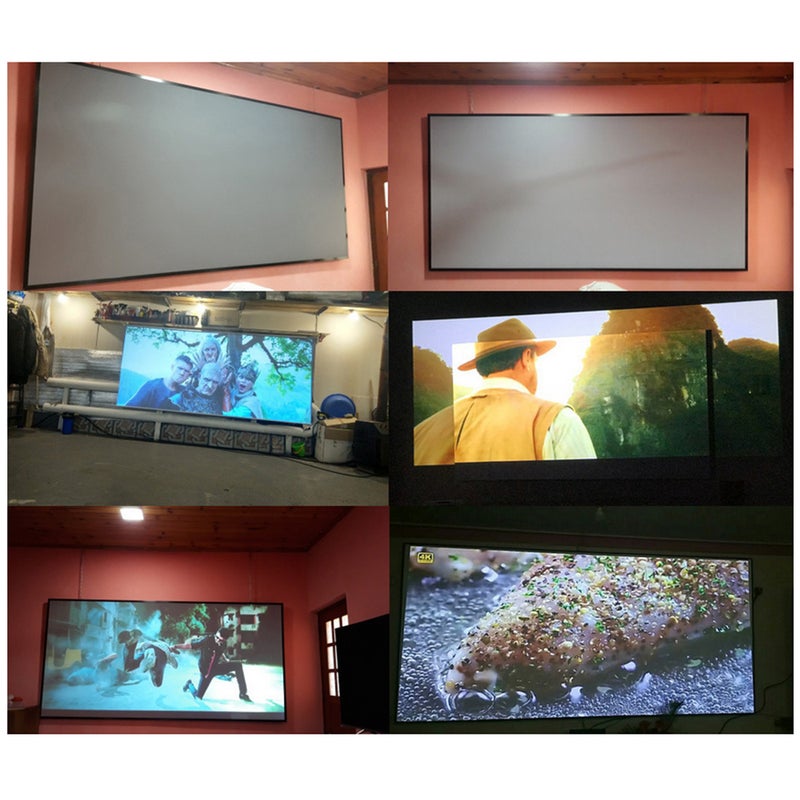 Portable Foldable Projector Screen Metal Layer Light Home Movie Reflective Screen(133inch 16:9) - Image 2