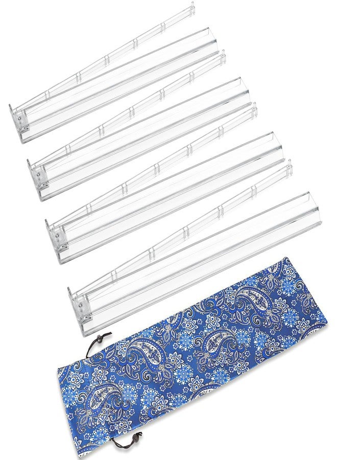 GUSTARIA Mahjong All-in-One Tile Rack & Pusher with Bag, Clear Acrylic Mahjong Combo, Modern American Majiang, Set of 4, White - Image 1