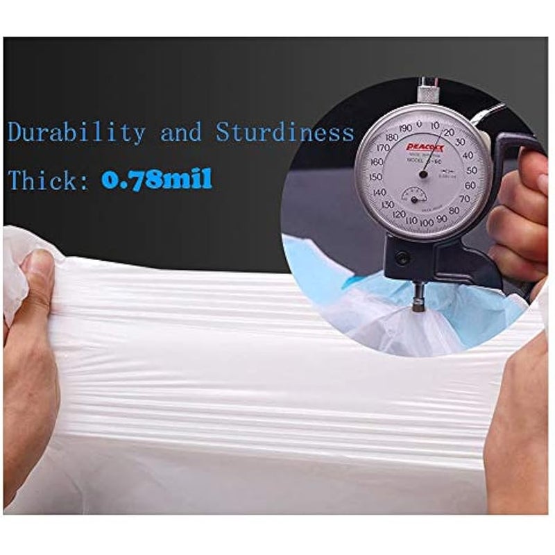 وانجاي شين هوي 8 جالون متوسط الرباط حقائب القمامة، أكياس قمامة قوية للمطبخ الحمام غرفة النوم عربة القمامة، بطانات صناديق نفايات المكتب غير معطرة، أبيض، 60 قطعة (8 جالون) ... - Image 3