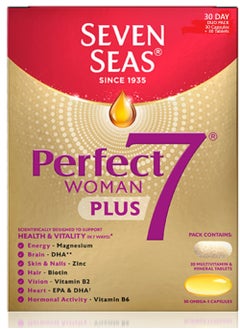 Seven Seas Perfect7 Woman Plus, 30 Multivitamin Tablets + 30 Ogema-3 Capsules  - Image 1