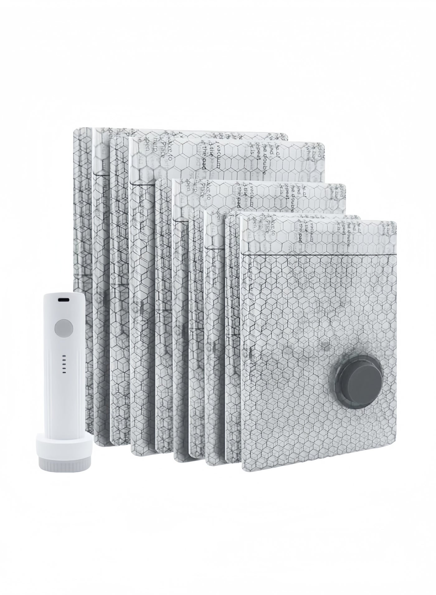 Lullaxx Vacuum Storage Bag, Vacuum Bags For Clothes Travel With Wireless Vacuum Pump, 12 Pcs (3 Small, 3 Medium, 3 Big), Suitable For Storing Out-Of-Season Clothes, And Back-To-School Season