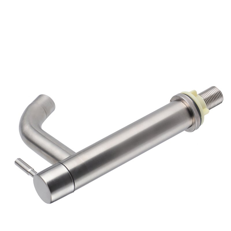 Single Cold Faucet: 304 Stainless Steel Brushed Finish - High Hardness Pressure Resistant, Ceramic Valve Core, Soft Splash-Proof Bubbler for Bathroom Kitchen Wash Basin Sink - Image 3