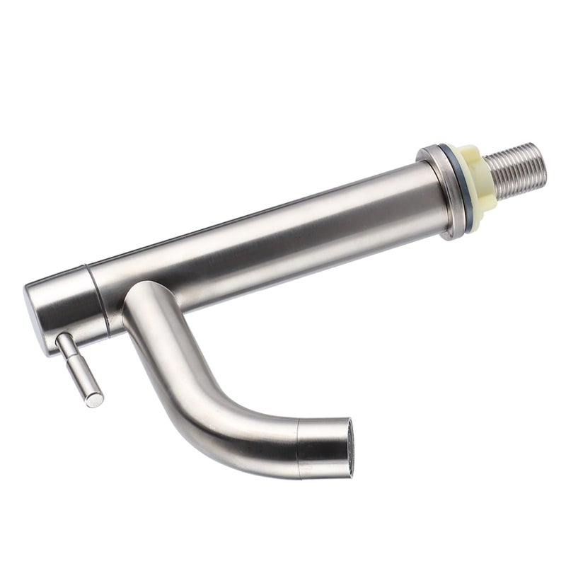Single Cold Faucet: 304 Stainless Steel Brushed Finish - High Hardness Pressure Resistant, Ceramic Valve Core, Soft Splash-Proof Bubbler for Bathroom Kitchen Wash Basin Sink - Image 4