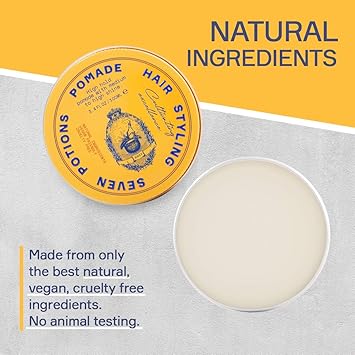 Seven Potions Mens Natural Pomade Natural WaterBased High Shine High Hold Hair Styling Product 100 Vegan Cruelty Free 100ml - Image 5