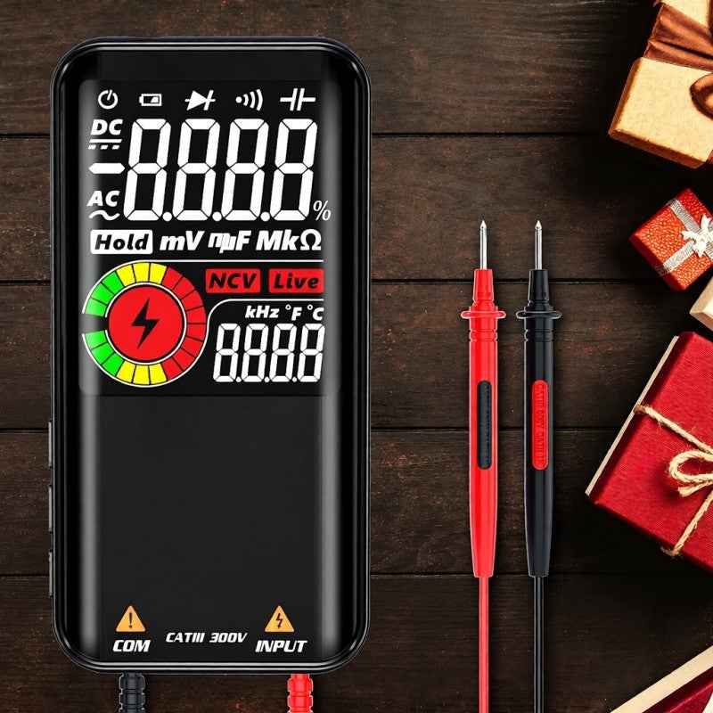مقياس متعدد الوظائف شاشة عرض LCD سوداء بحجم 3.3 بوصة - مدارات قياس تلقائية وحماية من التحميل الزائد وعرض 3 نتائج للكهربائيين وصيانة الأجهزة الإلكترونية الذاتية في المنزل - Image 5