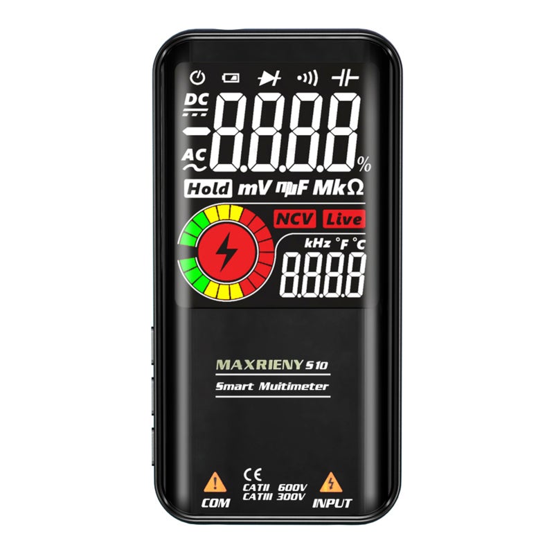 مقياس متعدد الوظائف شاشة عرض LCD سوداء بحجم 3.3 بوصة - مدارات قياس تلقائية وحماية من التحميل الزائد وعرض 3 نتائج للكهربائيين وصيانة الأجهزة الإلكترونية الذاتية في المنزل - Image 3