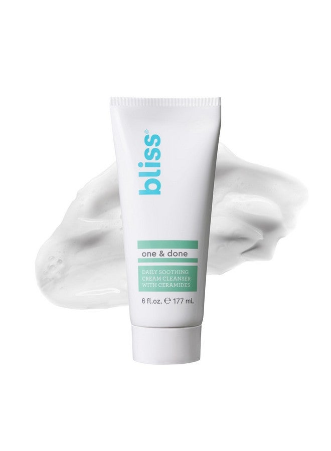Bliss One & Done Daily Cream Facial Cleanser With Ceramides - Moisturizing Face Wash For Dry Skin - Cleanses & Removes Makeup in 1 Step- Clean, Vegan, Cruelty-Free, 6 Fl Oz - Image 1