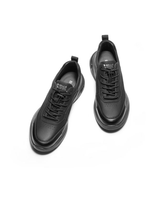 Belle Thick-soled Heightening Walking Shoes For Men, Autumn Outdoor Casual Running Sneakers A2152cm5, Black, Size 43 - Image 2