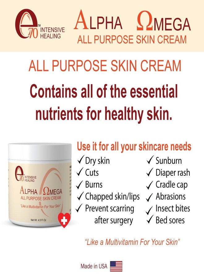 e70 Alpha Omega Skin Cream - Calming Face Cream For Irritations, Rashes, Scrapes, Cuts, Chapped Lips - Sensitive Skin Care With Organic and Naturally Derived Ingredients-All Skin Types - No Parabens - Image 2