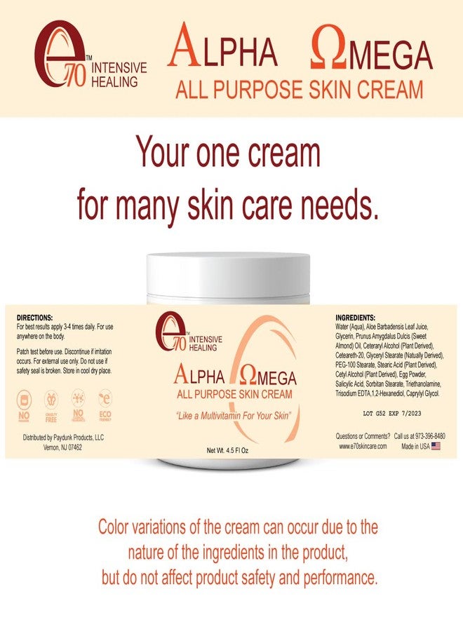 e70 Alpha Omega Skin Cream - Calming Face Cream For Irritations, Rashes, Scrapes, Cuts, Chapped Lips - Sensitive Skin Care With Organic and Naturally Derived Ingredients-All Skin Types - No Parabens - Image 5