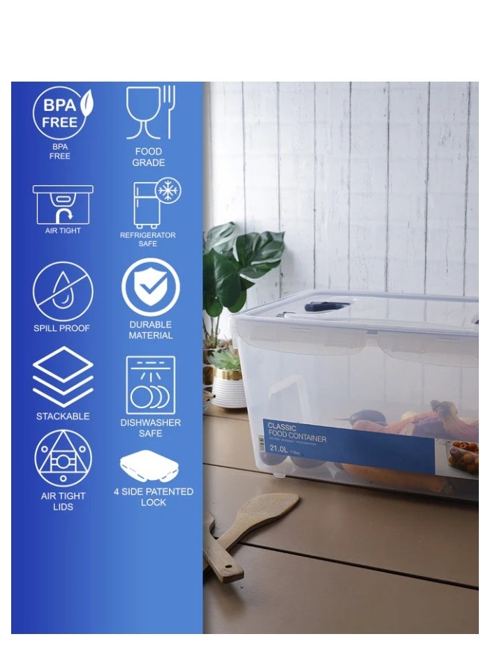 LOCK & LOCK LocknLock 21L Multiple Use Storage Container - Airtight, Microwave & Freezer Safe, Durable Design  - Image 4