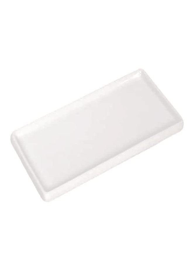 GlrYer Ceramic Soap Dispenser Tray for Kitchen and Bathroom, Modern and Farmhouse Rectangle Service Tray - White(1 Pc) - Image 1
