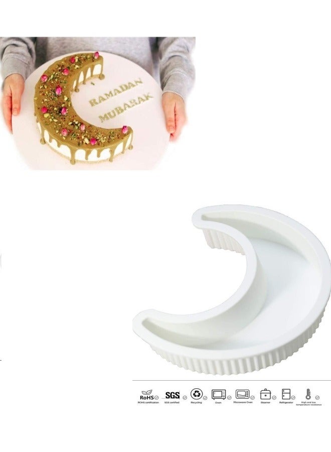general Moon Shape Silicone Cake Mold White - Image 1
