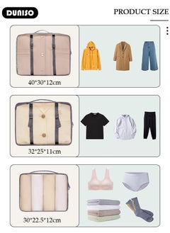 DUNISO 3 Piece Travel Organizer Bags for Luggage, Waterproof and Durable Travel Bags,  Packing Cubes for Travel,  Compression Cubes for Suitcases, Travel Bags  for Clothes, Toiletries, Clothing, Underwear  - Image 4
