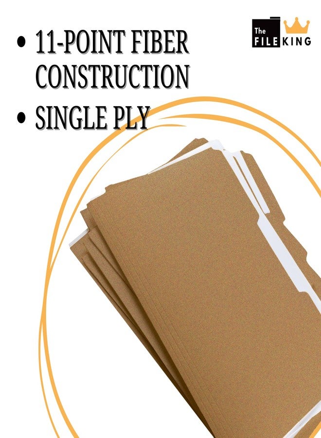 The File King 1/3-Cut Top Tab Kraft File Folders - Letter Size | Box of 100 | USA Made | Assorted Positions | 11-Point Fiber | Organize Home & Office Papers - Image 4