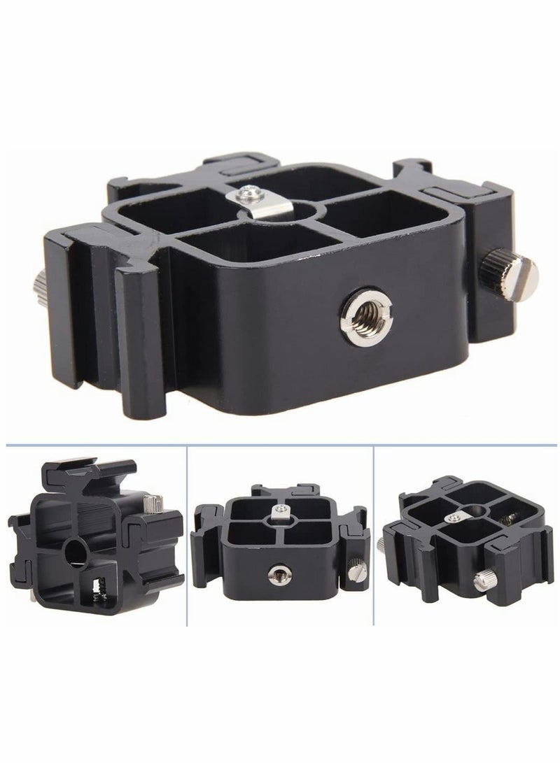 KASTWAVE Shoe Mounts, Camera Hot Shoe Lamp Holder Flash Base Live Broadcast Bracket Multi-function Standard One-turn Three Camera Shoe Mount 1/4""-20 Tripod Screw Adapter Shoe Mount, for DSLR Camera Rig 1Pcs - Image 2