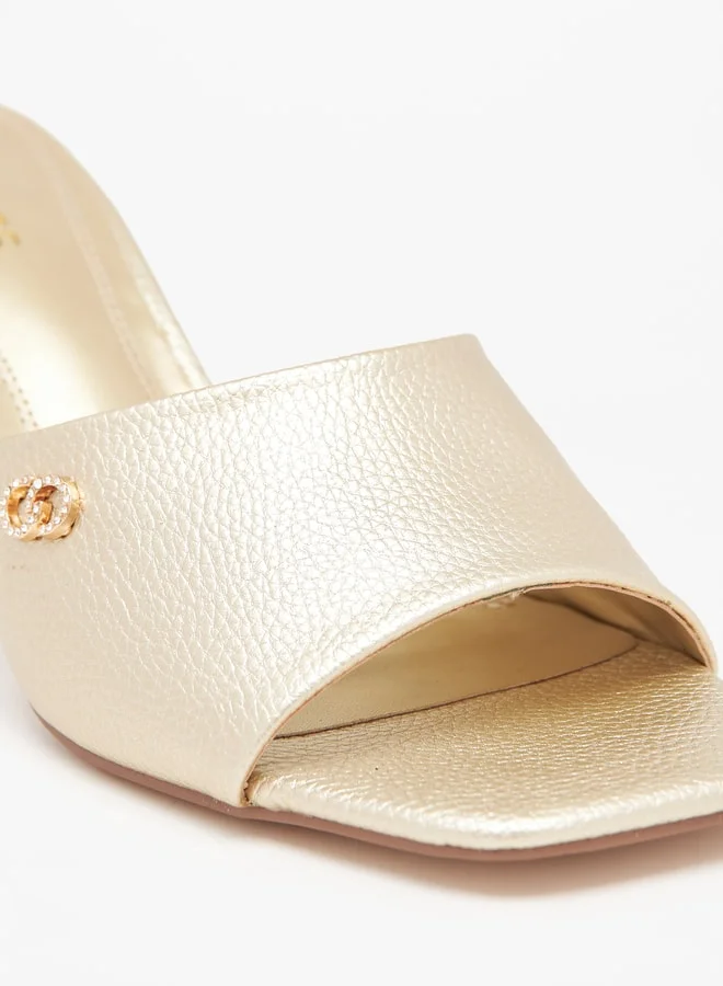 Celeste Women's Logo Accent Sandals with Kitten Heels