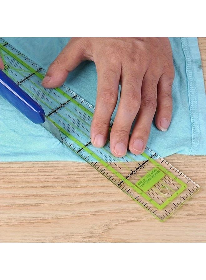 مسطرة الخياطة الشفافة السميكة من الأكريليك 1 قطعة 97 × 11.81 بوصة لصناعة اللحف والحرف اليدوية - Image 3