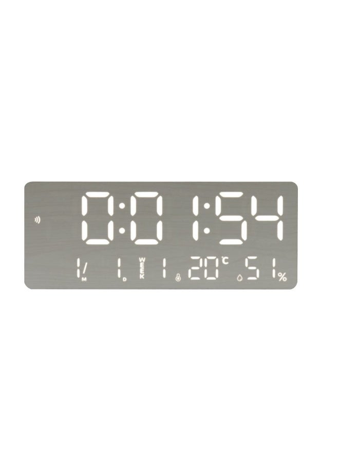 دانوب هوم Lumet Digital Clock 34 x 13.5 x 2.3cm-White, ABS with Glass, Wall Clock For Home Styling, For Home Styling, Tabletop Display And Interior Ambience - Image 2