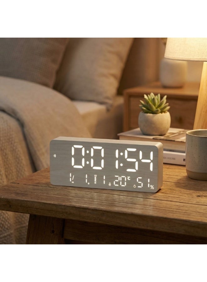 دانوب هوم Lumet Digital Clock 34 x 13.5 x 2.3cm-White, ABS with Glass, Wall Clock For Home Styling, For Home Styling, Tabletop Display And Interior Ambience - Image 4