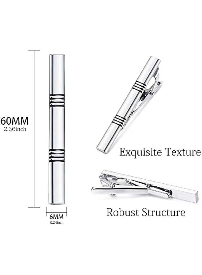 10 Pieces Tie Clips Set for Men Clip Black Silver - Tone Gold Tone Wedding Business with Gift Box - Image 2