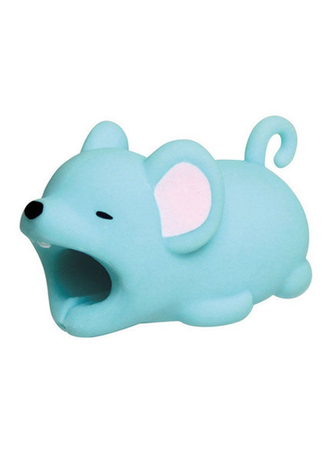 NIBEMINENT Cute Animal Bites Shape Cable And Earphone Winder Blue