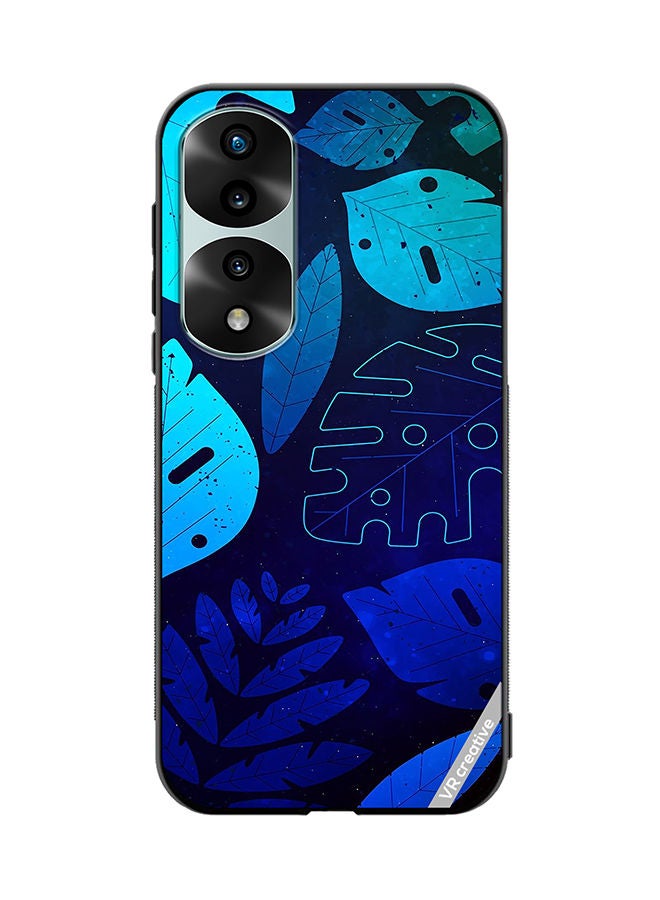 VR CREATIVE Protective Case Cover For Honor 70 Pro plus Blue Tropical Leaves Design Multicolour - Image 1