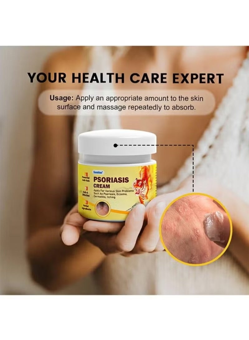 Sumifun Psoriasis Cream，Natural Chinese Herbal Eczema Psoriasis Creams，Treatment Psoriasis Eczema Cream ，Antibacterial Antipruritic Dermatitis Herbal Ointment，Anti-itch Medical Plaster - Image 4
