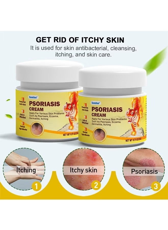 Sumifun Psoriasis Cream，Natural Chinese Herbal Eczema Psoriasis Creams，Treatment Psoriasis Eczema Cream ，Antibacterial Antipruritic Dermatitis Herbal Ointment，Anti-itch Medical Plaster - Image 2