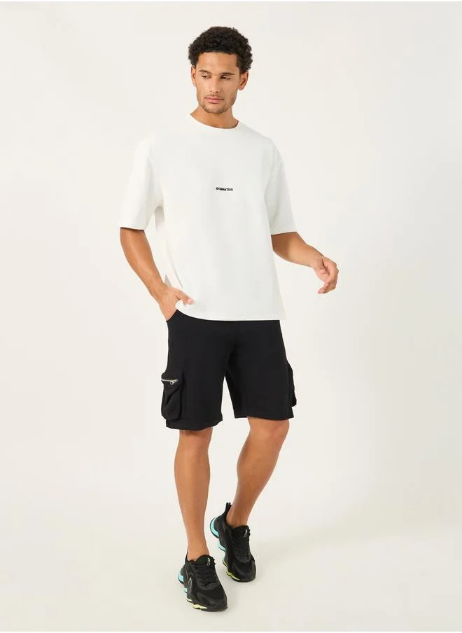 Styli Styli Minimal Athleisure Print Micro Pique T-Shirt