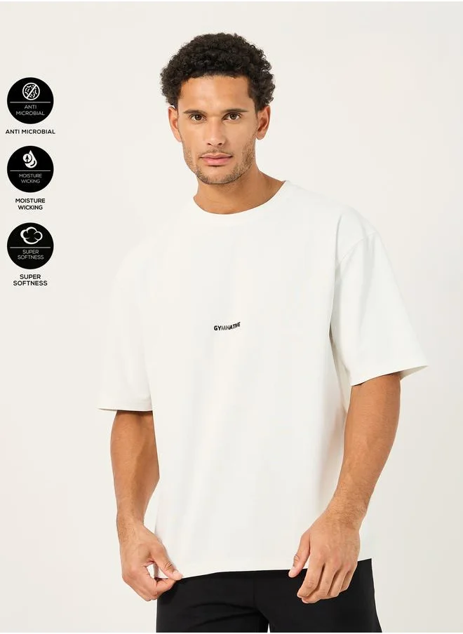Styli Styli Minimal Athleisure Print Micro Pique T-Shirt