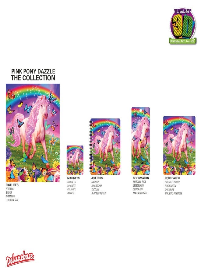 3D LiveLife Jotter - Pink Pony Dazzle from Deluxebase. Spiral Bound A6 5.5x4in Small Notebook with 80 Plain Recycled Pages. Pocket Sized Animal Notepad, Journal or Drawing Book with Horse Cover - Image 4