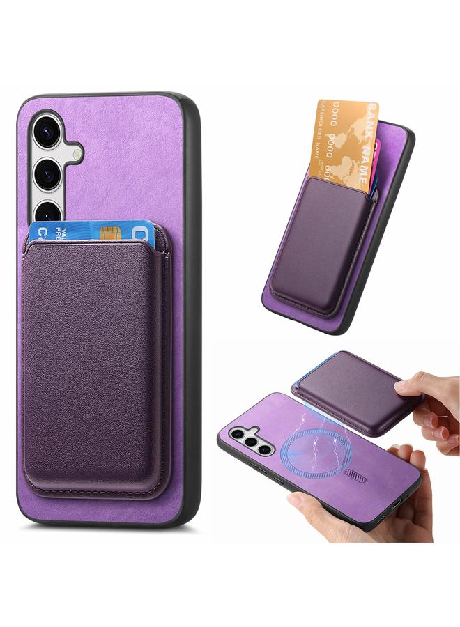 اس-توب جراب لهاتف Samsung Galaxy S25 5G Retro Magsafe Card Bag غطاء خلفي من البولي يوريثان - Image 1