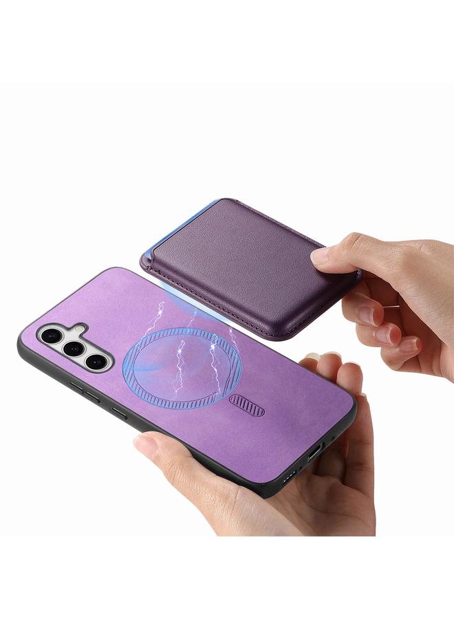 اس-توب جراب لهاتف Samsung Galaxy S25 5G Retro Magsafe Card Bag غطاء خلفي من البولي يوريثان - Image 3