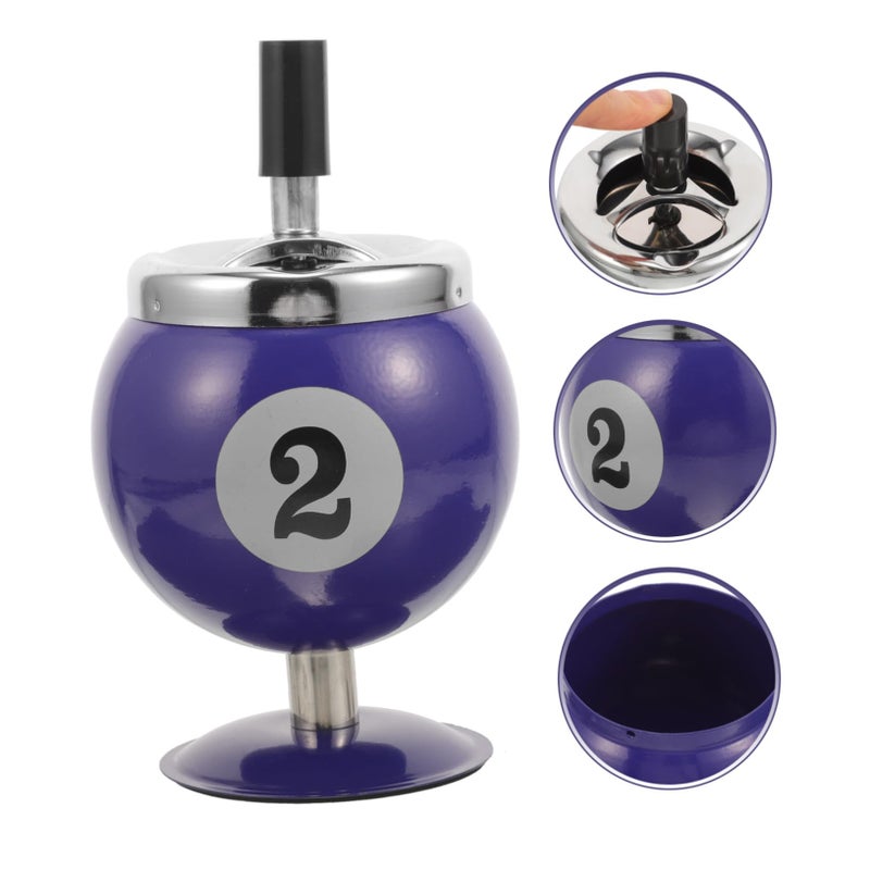 Automatic Windproof Ashtray Compact Desktop Iron Ash Tray Home Office Smoking Accessory - Image 5