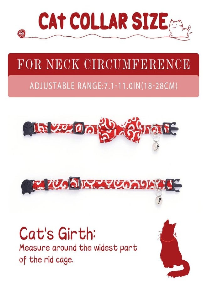 Campsis 2PCS Cat Collars with Bowtie Breakaway Cat Collar with Bell Adjustable Safety Kitten Collar with Removable Bow and Bell for Boy Cats Girl Cats - Image 3