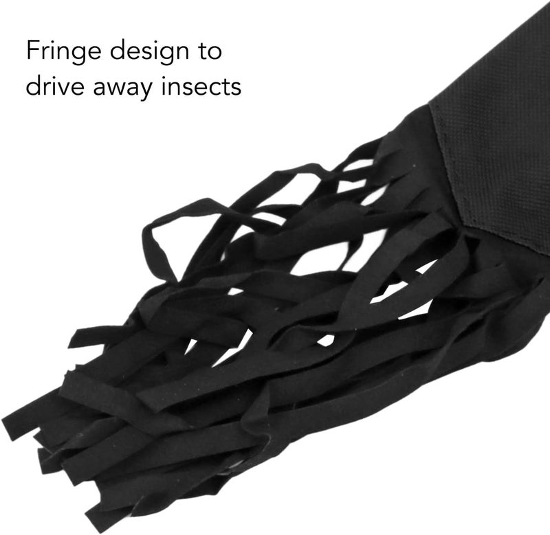 Horoper Tail Guard Equine Tail Wrap Horse Tail Bag Non Woven Fabric Horsetail Guard with Fringe Hook and DesignBlack - Image 2