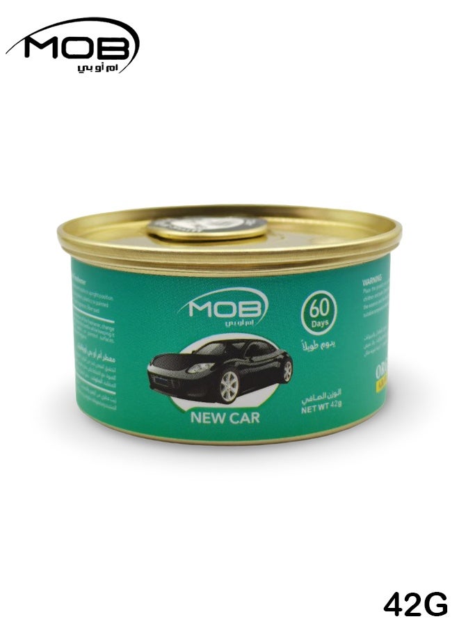 MOB Organic Car Air Freshener 42g – Long Lasting “New Car” Fragrance for Up to 60 Days, Leakproof Gel Can with Adjustable Lid, Eliminates Odors and Keeps Air Fresh, Suitable for Dashboard, Cup Holder, Closets, Washrooms, Shoe Racks, Office and Home Use - Image 1