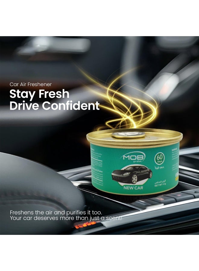 MOB Organic Car Air Freshener 42g – Long Lasting “New Car” Fragrance for Up to 60 Days, Leakproof Gel Can with Adjustable Lid, Eliminates Odors and Keeps Air Fresh, Suitable for Dashboard, Cup Holder, Closets, Washrooms, Shoe Racks, Office and Home Use - Image 3
