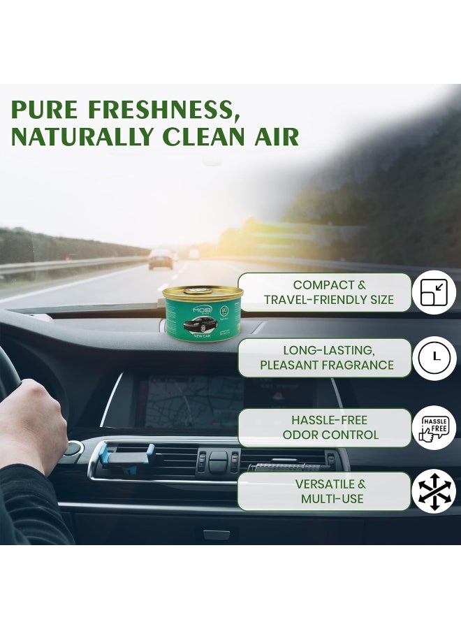 MOB Organic Car Air Freshener 42g – Long Lasting “New Car” Fragrance for Up to 60 Days, Leakproof Gel Can with Adjustable Lid, Eliminates Odors and Keeps Air Fresh, Suitable for Dashboard, Cup Holder, Closets, Washrooms, Shoe Racks, Office and Home Use - Image 2