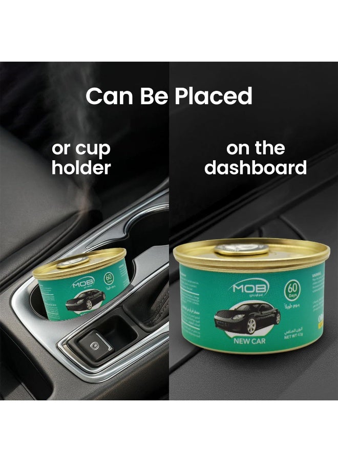 MOB Organic Car Air Freshener 42g – Long Lasting “New Car” Fragrance for Up to 60 Days, Leakproof Gel Can with Adjustable Lid, Eliminates Odors and Keeps Air Fresh, Suitable for Dashboard, Cup Holder, Closets, Washrooms, Shoe Racks, Office and Home Use - Image 4
