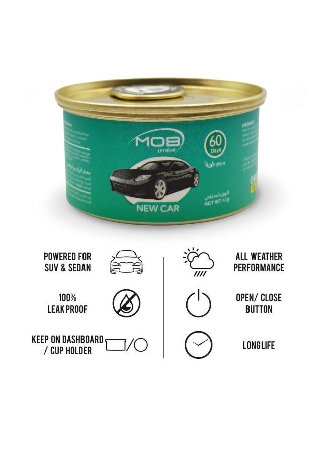 MOB Organic Car Air Freshener 42g – Long Lasting “New Car” Fragrance for Up to 60 Days, Leakproof Gel Can with Adjustable Lid, Eliminates Odors and Keeps Air Fresh, Suitable for Dashboard, Cup Holder, Closets, Washrooms, Shoe Racks, Office and Home Use - Image 5