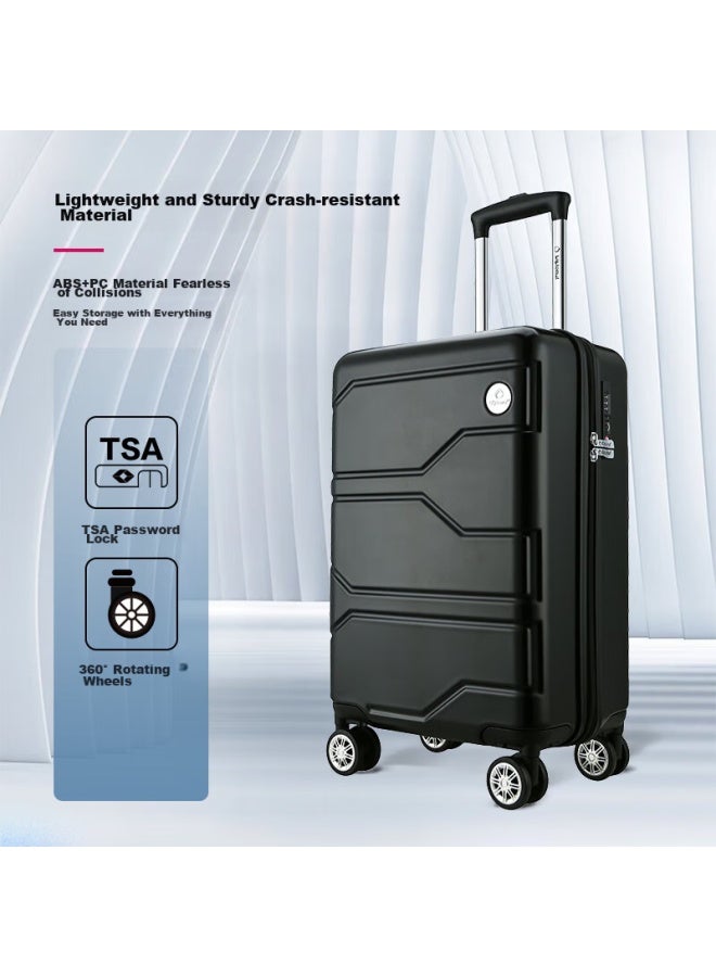 الدبلوماسي Diplomat Foreign Official Business حقيبة سفر دوارة، أمتعة سفر، حقيبة بقفل ت組合 TSA، TC-6902، أسود، 20 بوصة - Image 2