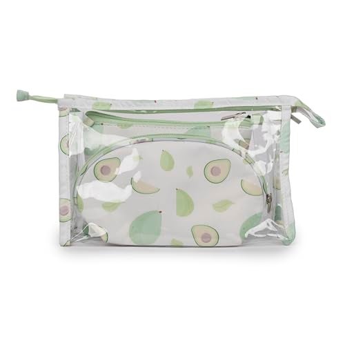 QIPS Set of 3 Cosmetic Pouches – Small, Medium & Large Makeup Bags for Women | Travel Toiletry Organizer Set with Zipper | Multipurpose Vanity Pouch for Luggage, Purse & Suitcase (Avocado) - Image 2