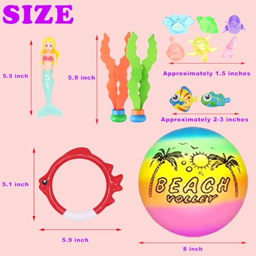 JOINBO 23 Pcs Diving Pool Toys for Kids Ages 3-12 Set with Storage Bag,Pool Games Summer Swim Water Sinking Toys - Image 3