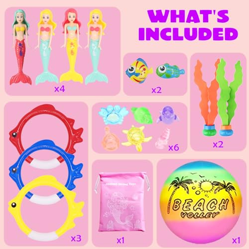 JOINBO 23 Pcs Diving Pool Toys for Kids Ages 3-12 Set with Storage Bag,Pool Games Summer Swim Water Sinking Toys - Image 5