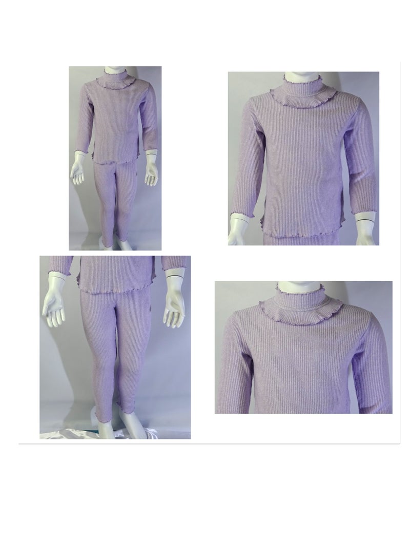 شلــــتر صناعة تركية فاخرة؛ طقم من قطعتين بلوزة بأكمام طويلة مع بنطلون من مجموعة شلـــتر 35617 - Image 1