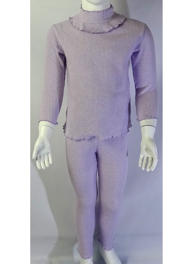 شلــــتر صناعة تركية فاخرة؛ طقم من قطعتين بلوزة بأكمام طويلة مع بنطلون من مجموعة شلـــتر 35617 - Image 2