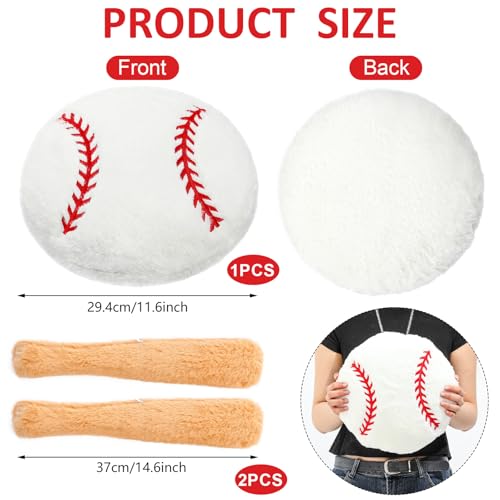 LaRandom 3 Pcs Fluffy Plush Baseball Pillow Set Rabbit Fur Throw Baseball Bat Pillows for Room Decoration Birthday Gifts - Image 5