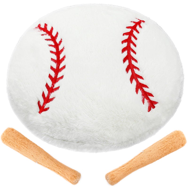 LaRandom 3 Pcs Fluffy Plush Baseball Pillow Set Rabbit Fur Throw Baseball Bat Pillows for Room Decoration Birthday Gifts - Image 3